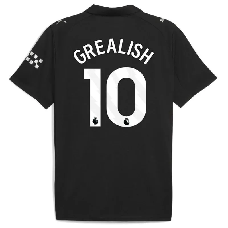 Set di maglia bambini in trasferta di GREALISH per il Manchester City 2025/26 - Nero