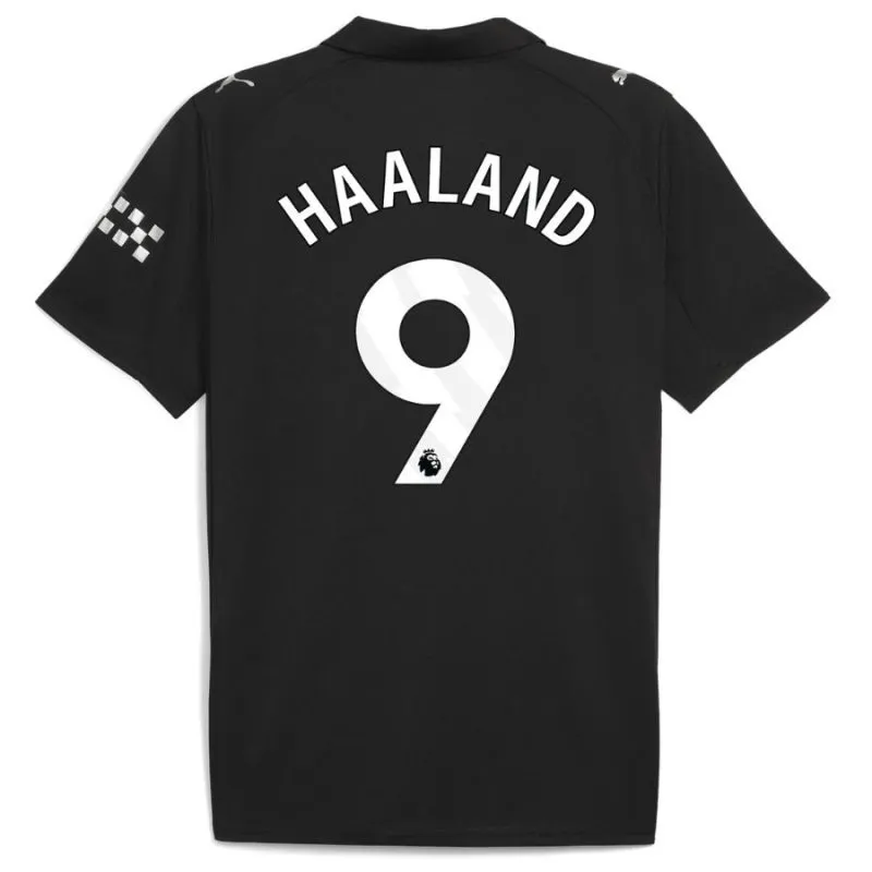 Manchester City HAALAND 2025/26 Away Kids' Jersey Set - Black