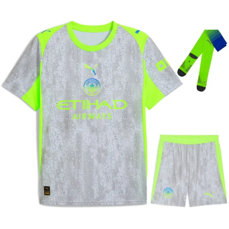 Manchester City 2025/26 Third Kids' Kit - Grey