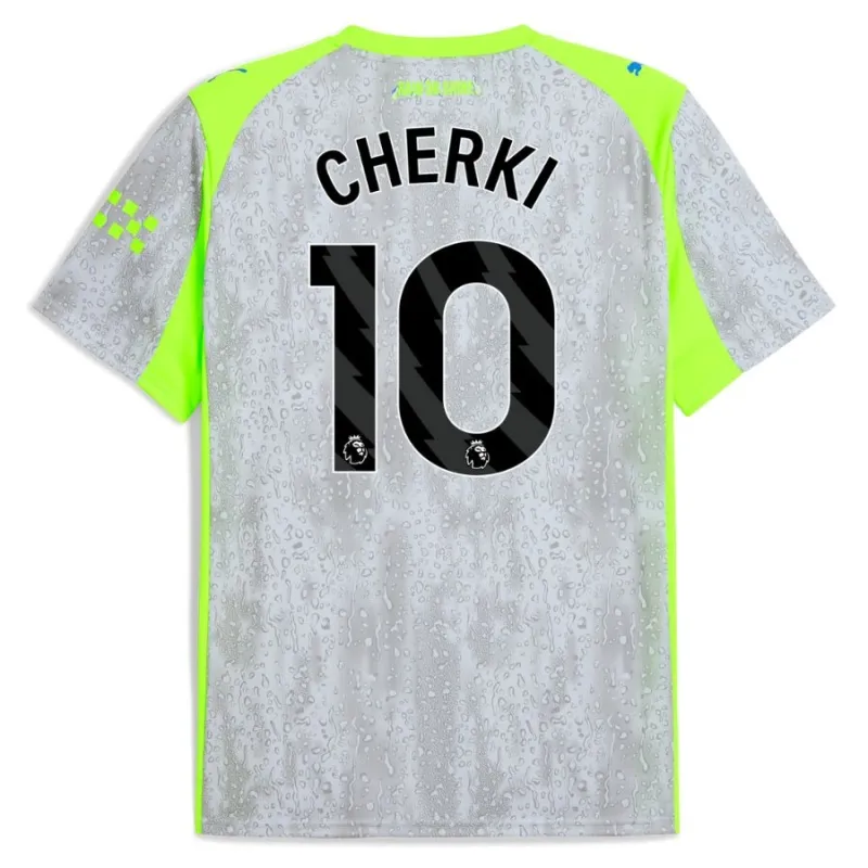 Manchester City CHERKI 2025/26 Terza Divisa Bambino - Grigio