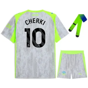 Manchester City CHERKI 2025/26 Terza Divisa Bambino - Grigio
