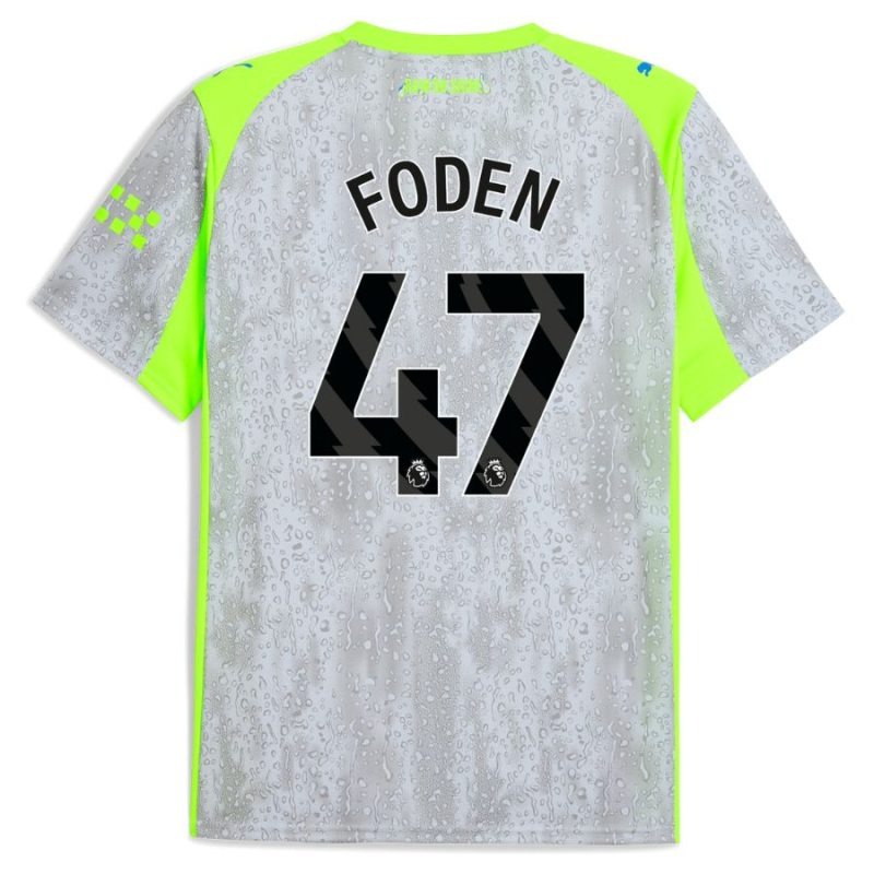 Manchester City FODEN 2025/26 Third Kids Kit - Grey