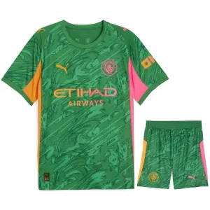 Maglia e pantaloncini da portiere bambini Manchester City 2025/26 - Verde