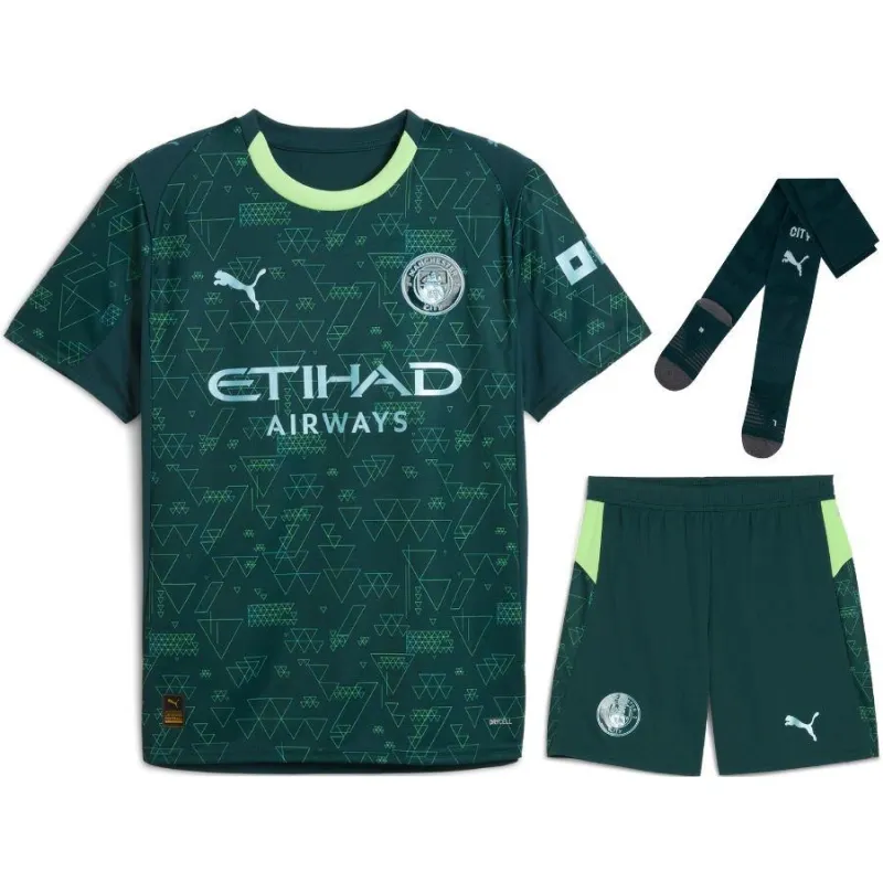 Manchester City 2025/26 Viertes Kinder-Set - Grün