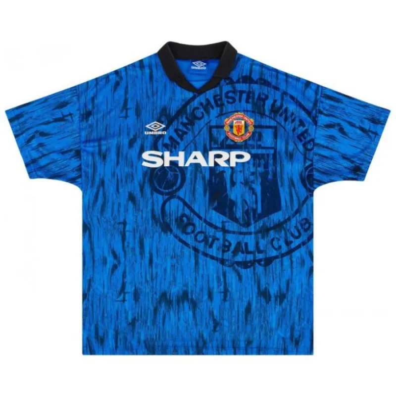 Manchester United CANTONA 1992/93 Camiseta retro visitante - Azul