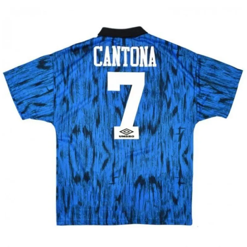 Manchester United CANTONA 1992/93 Camiseta retro visitante - Azul