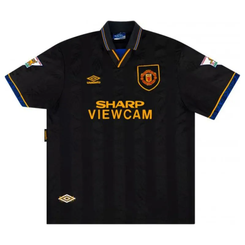 Maillot Extérieur Rétro Manchester United CANTONA 1993 1995 - Noir