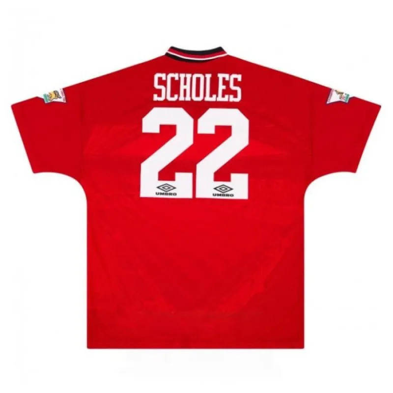 Manchester United SCHOLES 1994 1996 Maglia casalinga retrò - Rossa