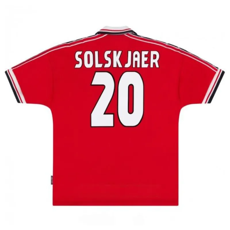 Manchester United SOLSKJAER 1998 2000 Camiseta retro local - Roja