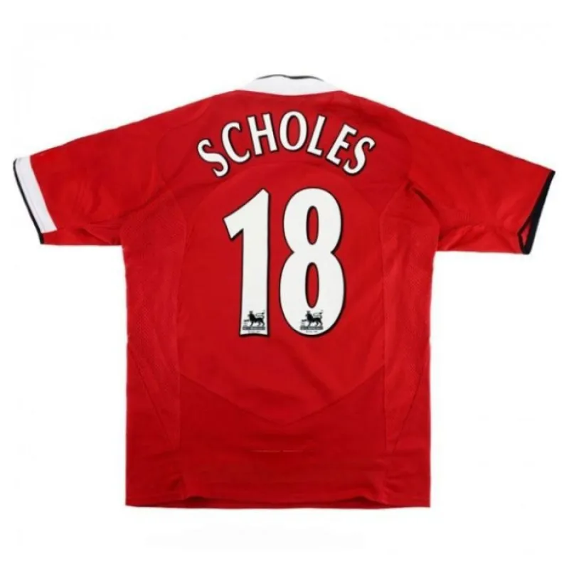 Manchester United SCHOLES 2004 2006 Retro Home Jersey - Red