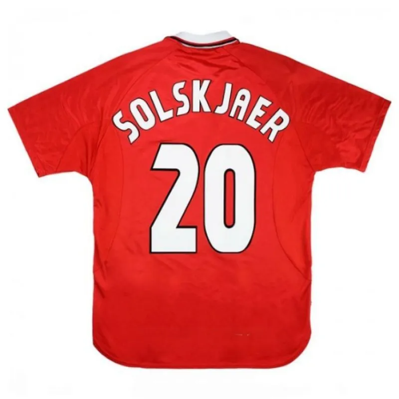 Manchester United SOLSKJAER 1997 2000 Camiseta retro local - Roja