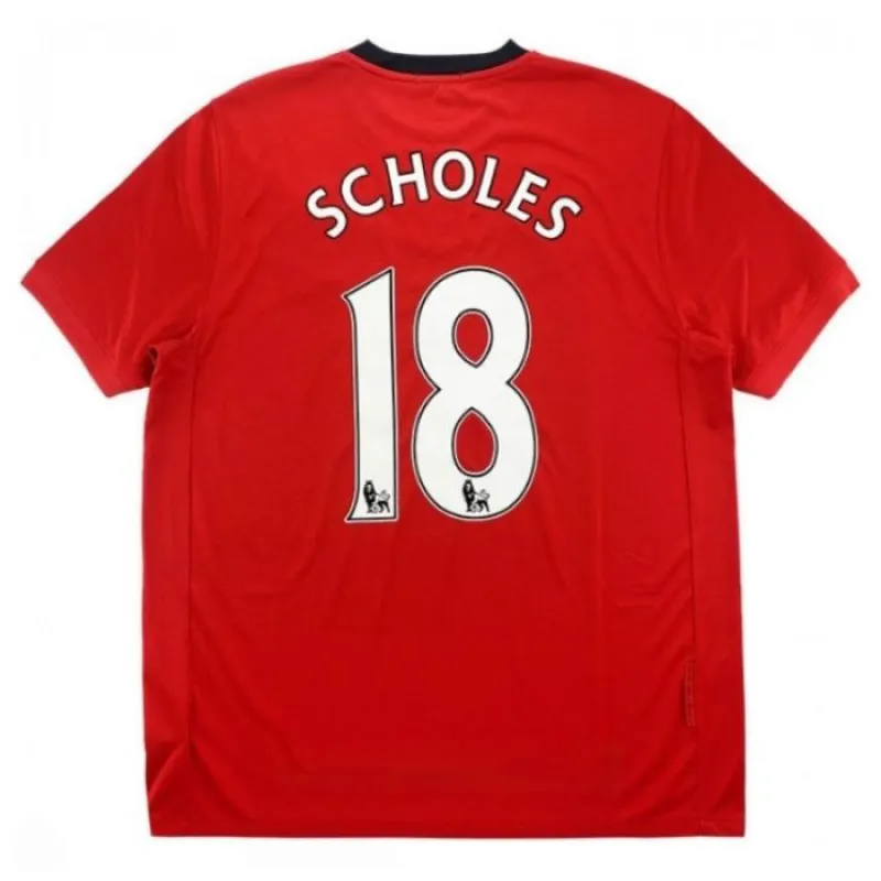 Manchester United SCHOLES 2009/10 Maglia casalinga retrò - Rossa
