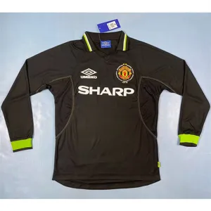 Maglia retro maniche lunghe di Manchester United 1998/99 - Nera
