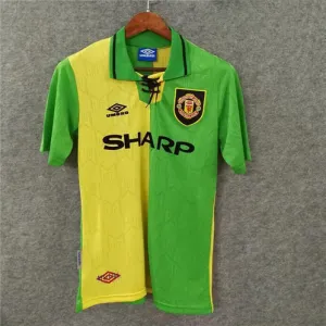 Maglia retro di trasferta di Manchester United 1992 - 94 - Verde/Gialla