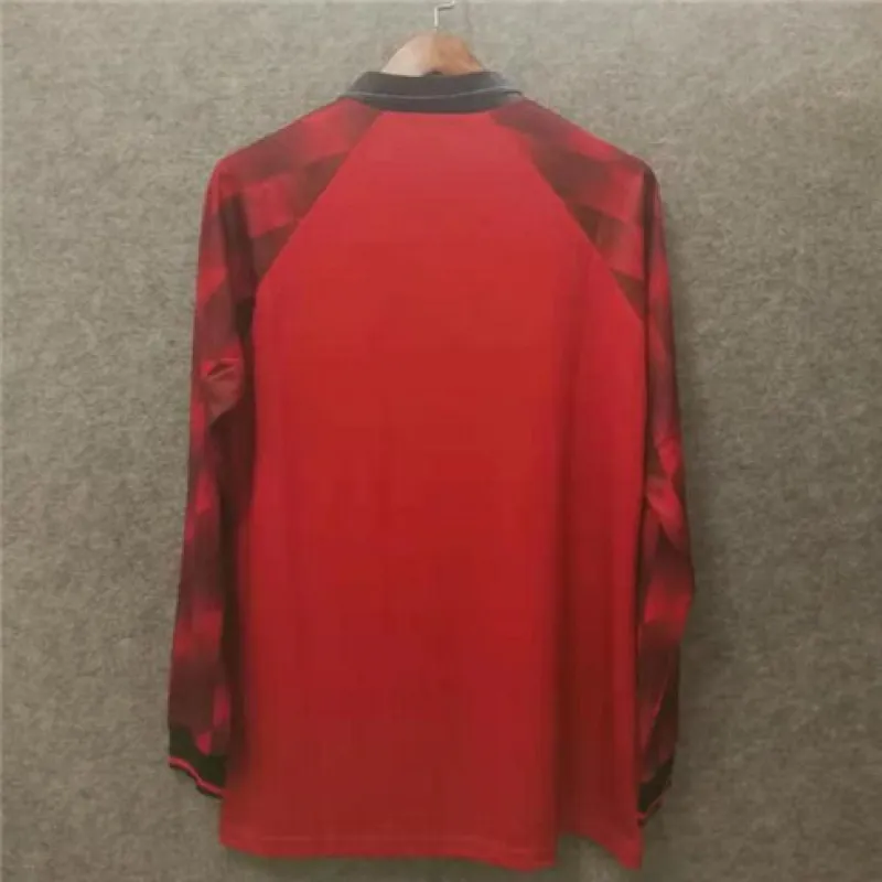 Maillot rétro manches longues domicile de Manchester United en 1996 - Rouge