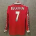 Maglia retro maniche lunghe di casa di Manchester United nel 1998 - 99 del giocatore David Beckham - Rossa