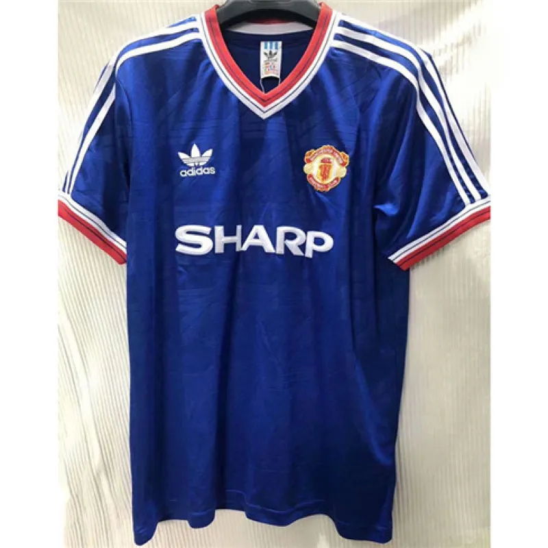 Terza maglia retro blu di Manchester United nel 1986