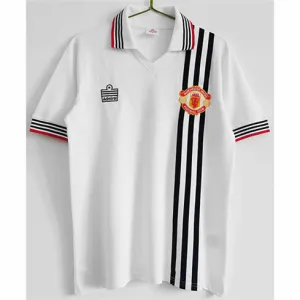 Maglia retro di trasferta bianca di Manchester United dal 1975 al 1980