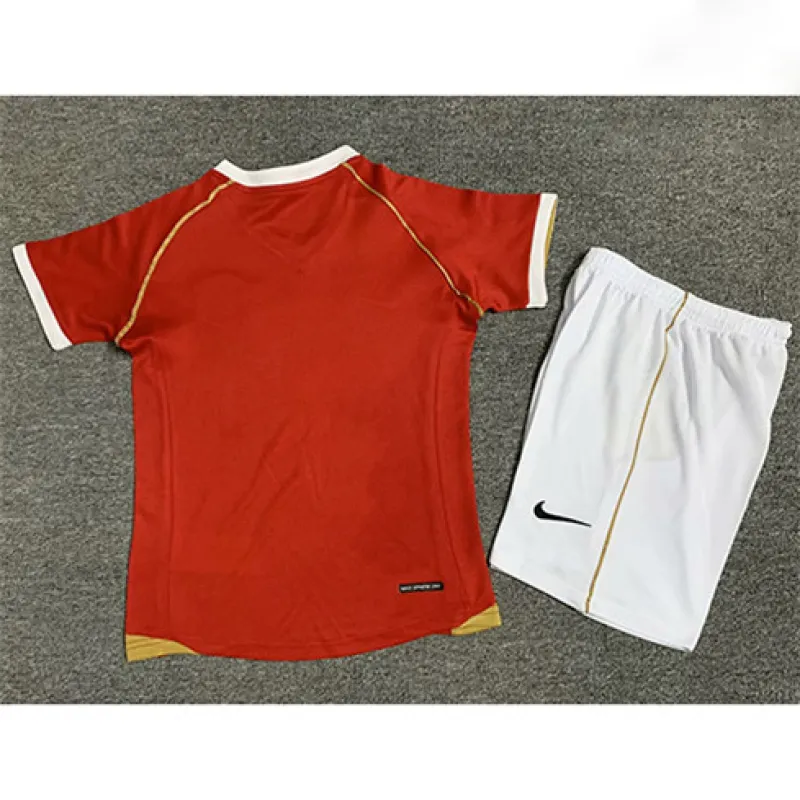 Camiseta retro para niños de Manchester United 2005/06 local - Roja