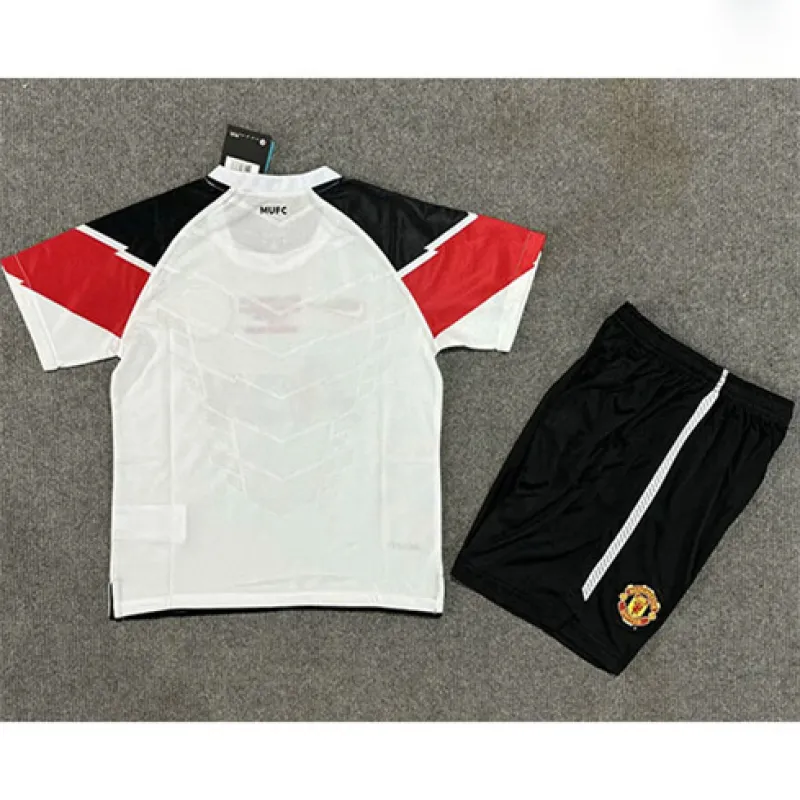 Camiseta retro para niños de Manchester United 2011/12 Fuera - Blanca