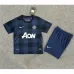 Camiseta retro para niños de Manchester United 2013/14 de fuera - Azul