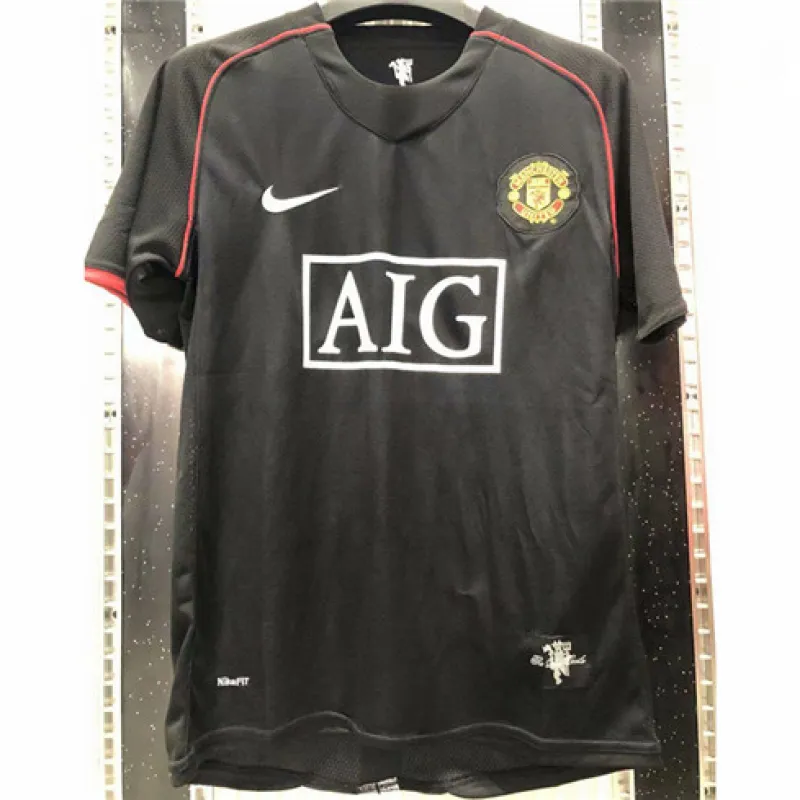 Camiseta retro de fuera de Manchester United 2007/08 - Negro