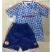 Maglia retro per bambini di Manchester United 1990 - 92 di trasferta - Azzurra