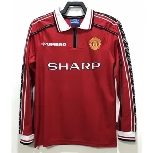 Maglia retro a maniche lunghe di casa di Manchester United 1998 - Rossa