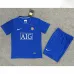 Maglia retro per bambini di Manchester United 2008/09 di trasferta - Azzurra