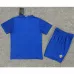 Maglia retro per bambini di Manchester United 2008/09 di trasferta - Azzurra