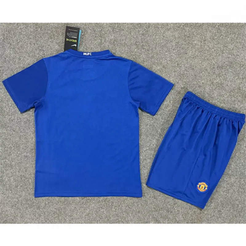 Maglia retro per bambini di Manchester United 2008/09 di trasferta - Azzurra