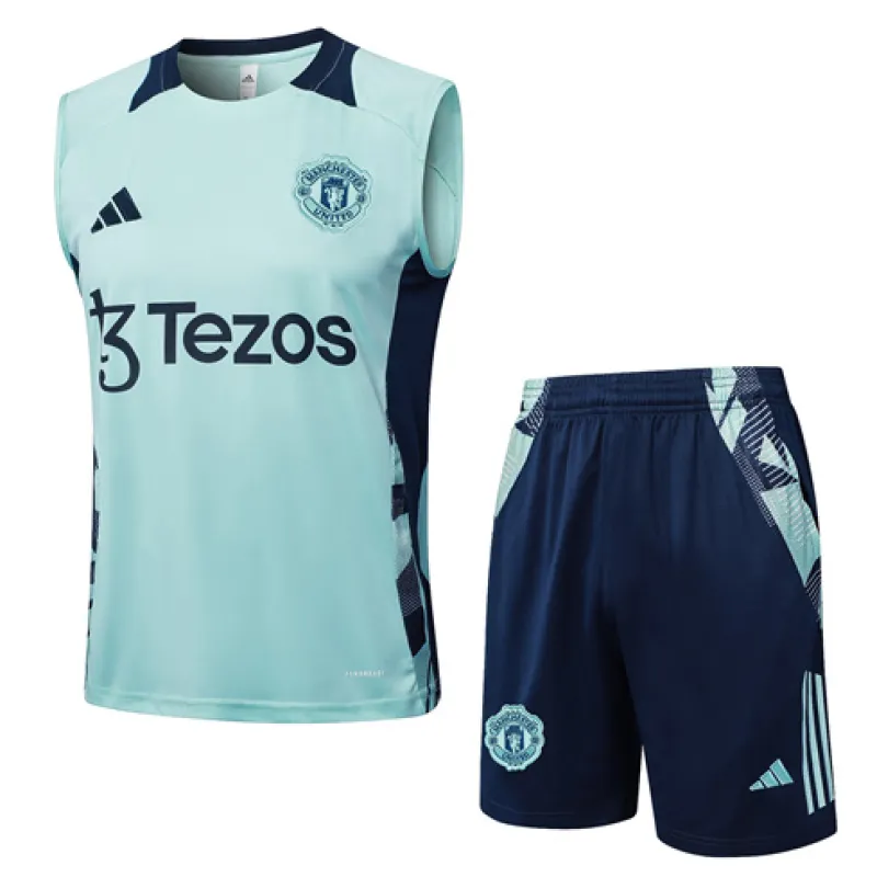 Jeu de short et de gilet de Manchester United 2024/25 Vert pâle