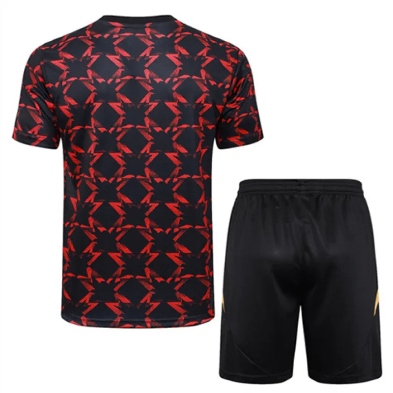 Maglia di allenamento + Shorts di Manchester United 2024/25 Nero/Rosso
