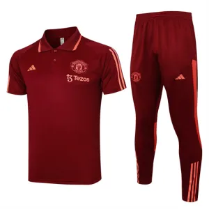 Maglia Polo di allenamento + Pantaloni di Manchester United 2024/25 Rosso
