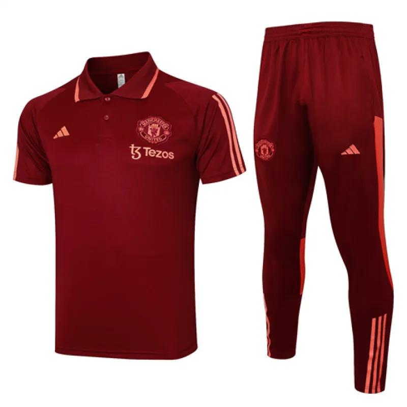 Manchester United Training Polo Shirt + Pants 2024/25 Red