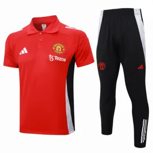 Maglia Polo di allenamento + Pantaloni di Manchester United 2024/25 Rosso