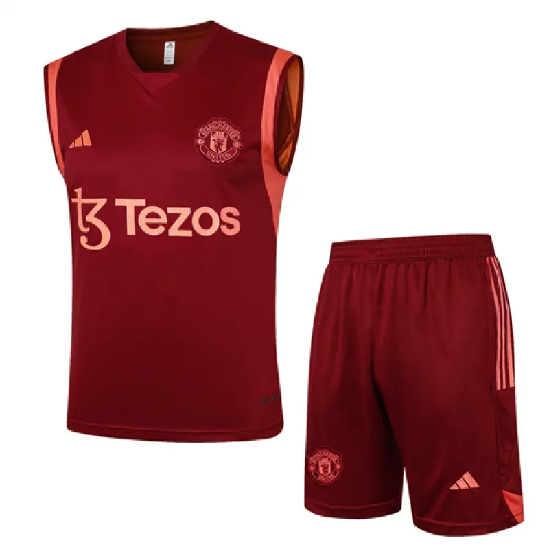 Manchester United Shorts und Weste Set 2024/25 Weinrot