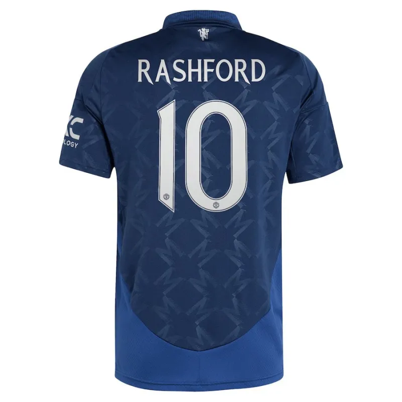 Set di maglia per bambini di trasferta di Manchester United con Rashford 2024/25 - Blu
