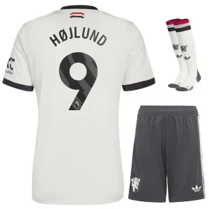 Højlund Manchester United 2024/25 Kids' Third Jersey Set - White