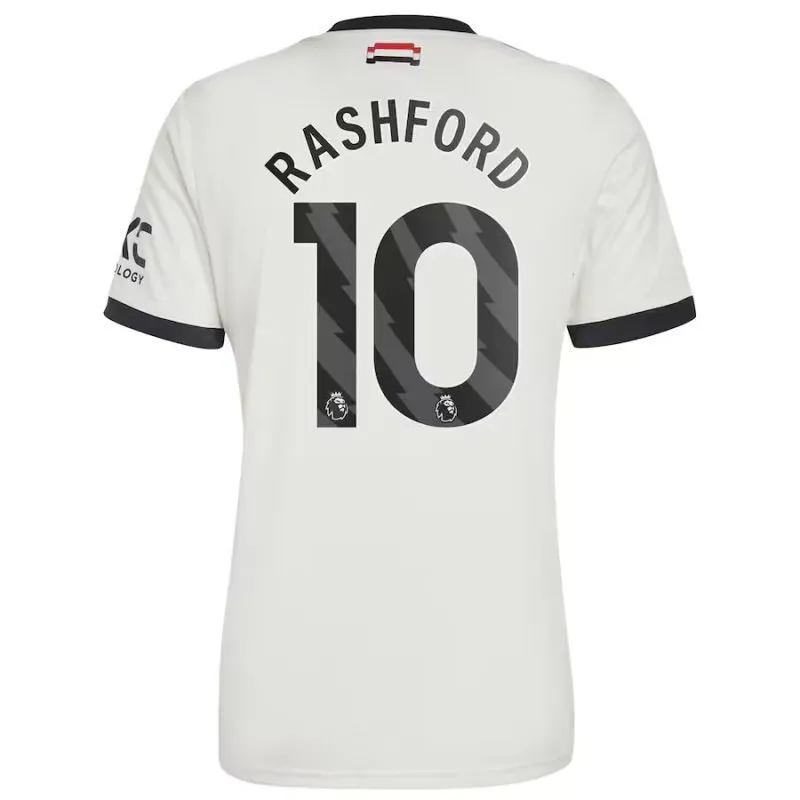 Conjunto de tercera camiseta para niños de Manchester United con Rashford 2024/25 - Blanco
