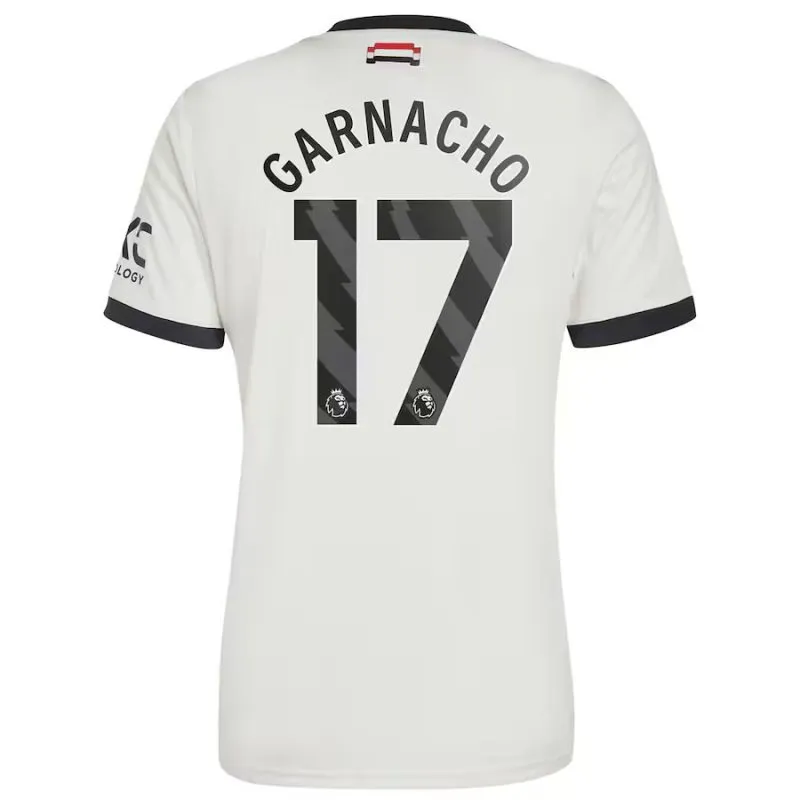Set di terza maglia per bambini di Manchester United con Garnacho 2024/25 - Bianco