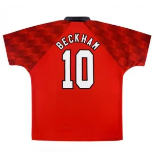 Maglia retro di Beckham per Manchester United, casa 1996-1998 - Rosso