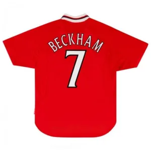 Maglia retro di Beckham per Manchester United, casa 1999-2000 - Rosso