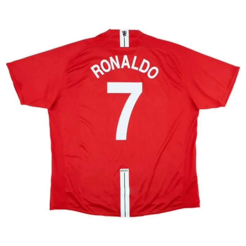 Camisa retro de Cristiano  Ronaldo de Manchester United, local 2007-2009 - Rojo