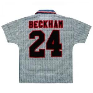 Maglia retro di Beckham per Manchester United, trasferta 1995/96 - Grigio