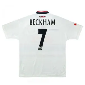 Maglia retro di Beckham per Manchester United, trasferta 1997-1999 - Grigio