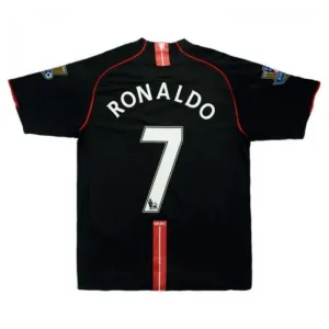 Maglia retro di Cristiano Ronaldo per Manchester United, trasferta 2007/08 - Nero