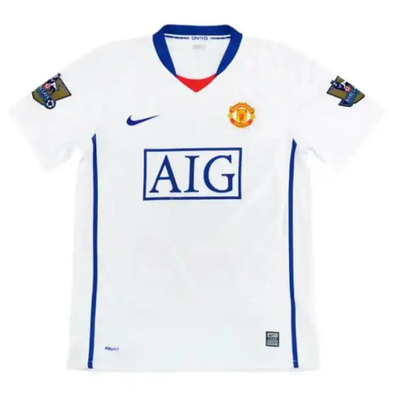 Maglia retro di Cristiano Ronaldo per Manchester United, trasferta 2008/09 - Bianca