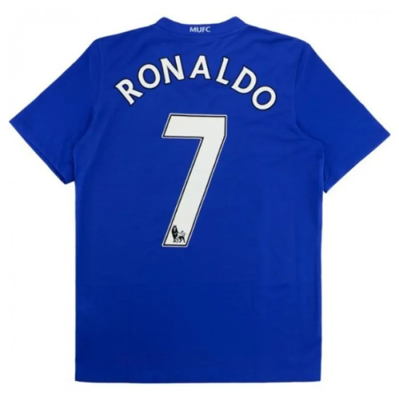 Terza maglia retro di Cristiano Ronaldo per Manchester United 2008/09 - Azzurro