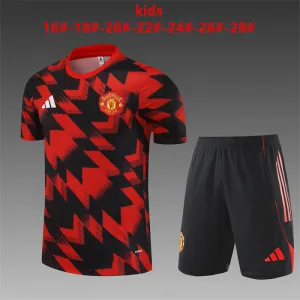 Manchester United 2025/26 Kids Training Set Red Black